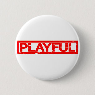 Spielende Briefmarke Button