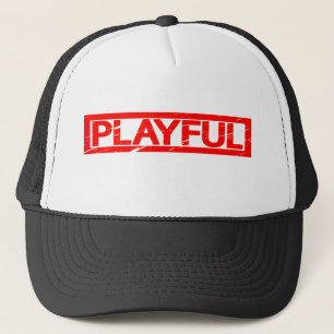 Spielende Briefmarke Truckerkappe