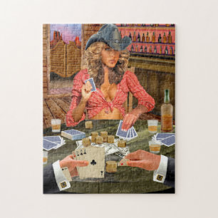 Spielende Cowgirl Puzzle