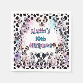 Spielende Dalmatiner Welpen Geburtstagsparty Serviette