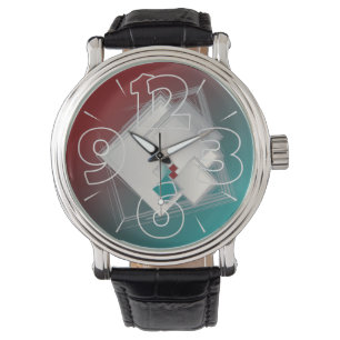 Spielende Fibonacci-Quadrate Armbanduhr