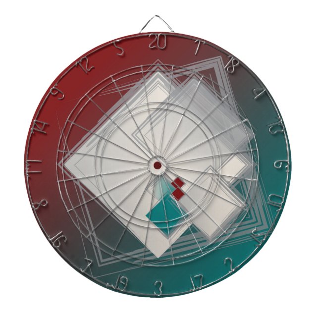 Spielende Fibonacci-Quadrate Dartscheibe (vorne)
