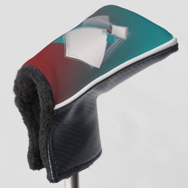 Spielende Fibonacci-Quadrate Golf Headcover (3/4 Vorderseite)