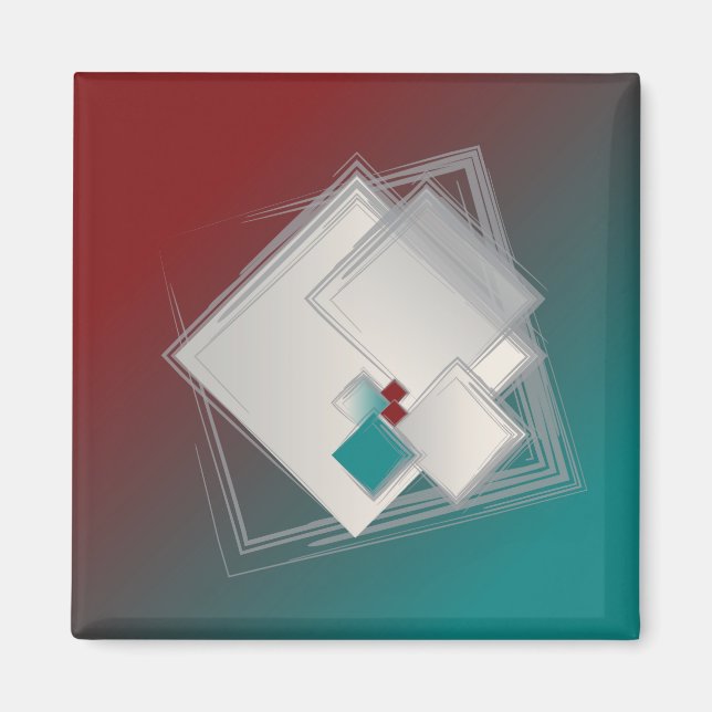 Spielende Fibonacci-Quadrate Magnet (Vorne)