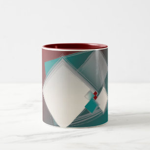 Spielende Fibonacci-Quadrate Zweifarbige Tasse