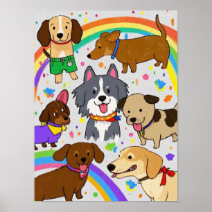 Spielende Hunde Welpen Poster