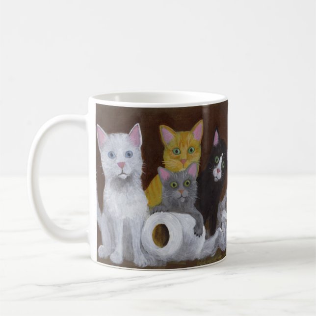 Spielende Kätzchen Kaffeetasse (Links)