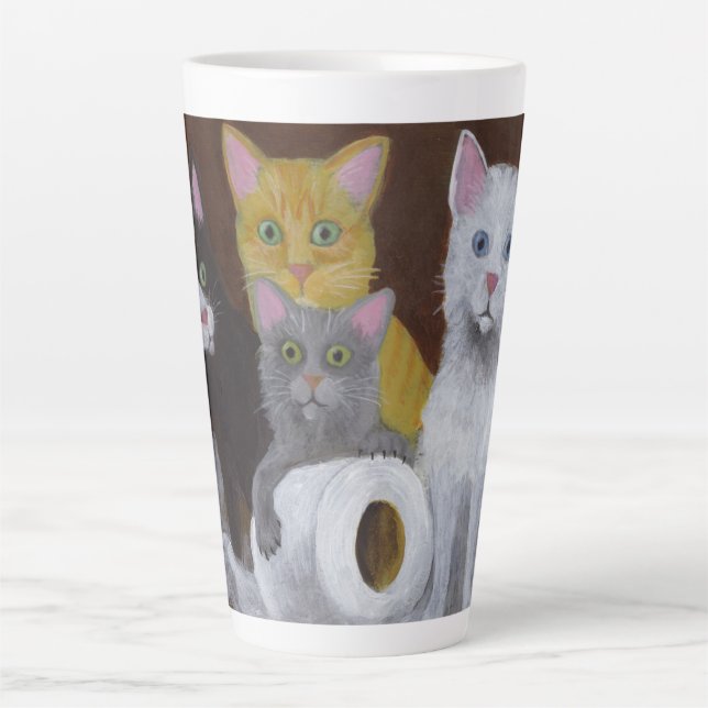 Spielende Kätzchen Milchtasse (Vorderseite)