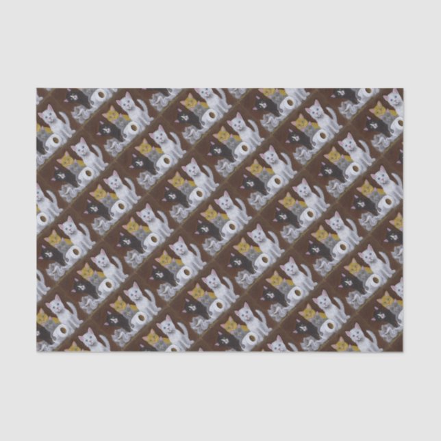 Spielende Kätzchen Seidenpapier (Vorderseite)