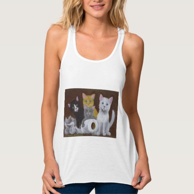 Spielende Kätzchen Tank Top (Vorderseite)