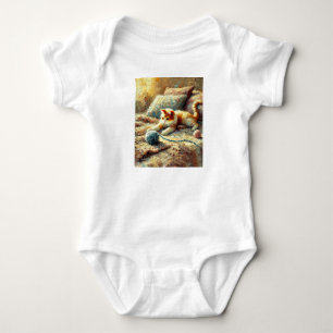 Spielende Katze Baby Strampler