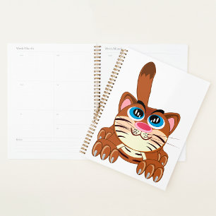 Spielende Katze mit Big Blue Eyes Fun Whimsical Ki Planer