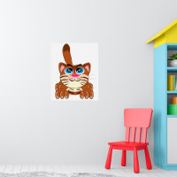Spielende Katze mit Big Blue Eyes Fun Whimsical Ki