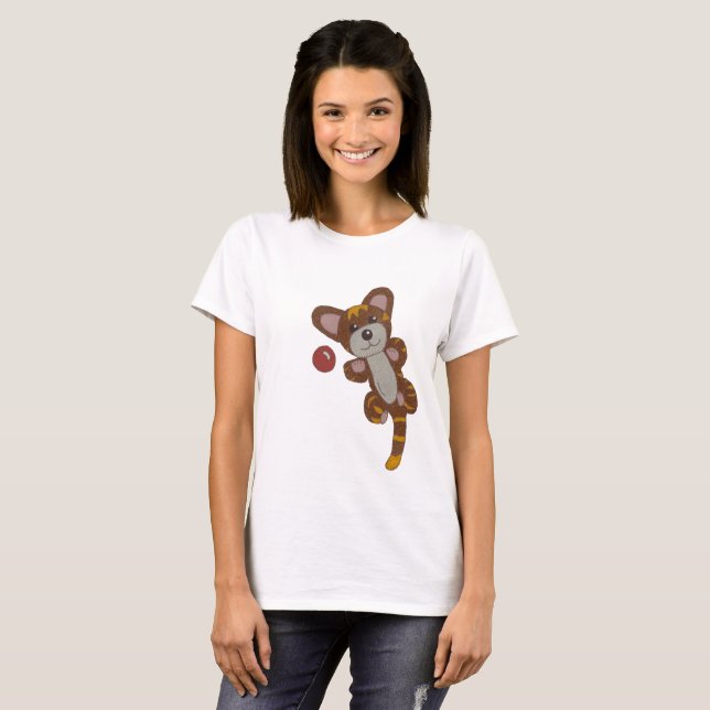Spielende Katze T-Shirt (Vorne ganz)