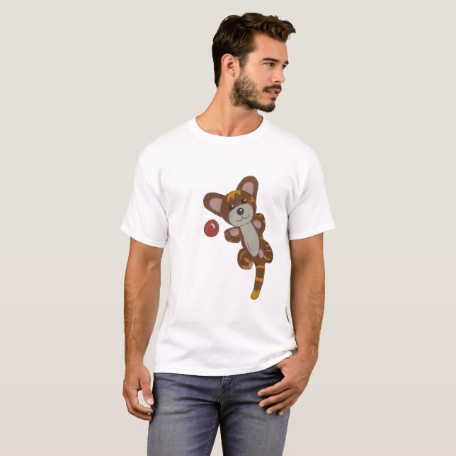 Spielende Katze T-Shirt (Vorne ganz)
