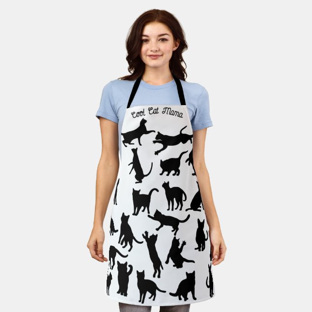 Spielende Katzen, Katze Mama Personalisiert Katzen Schürze (Getragen)