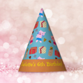 Spielende Katzen und Geschenke Blue Orange Kinderg Partyhütchen