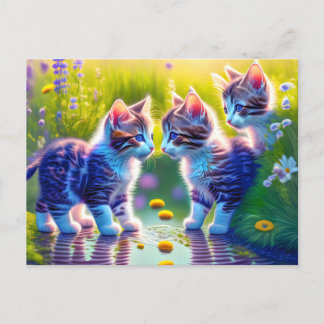 Spielende Katzenkinder Postkarte