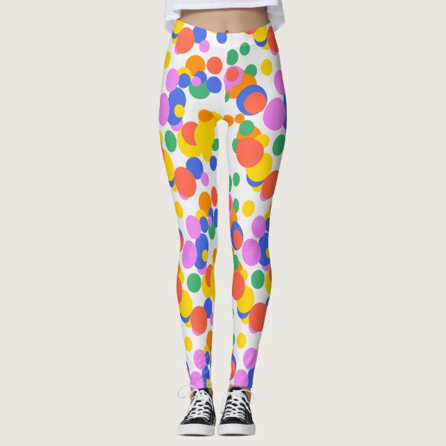 Spielende Orbit: Abstrakte Kreise Leggings (Vorderseite)