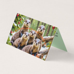 Spielende Otter Freunde Weihnachtskarte