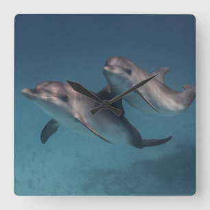 Spielende Pose Quadratische Wanduhr