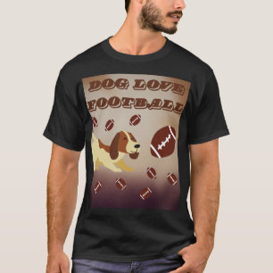 Spielende Pup Men's Football Hund Grafik T-Shirt
