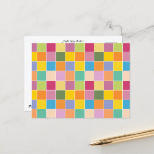 Spielende Springtime-Schachbretter Postkarte