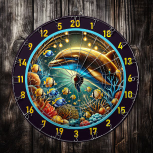 Spielende Tiefen Dolphin Dartboard Scene Dartscheibe