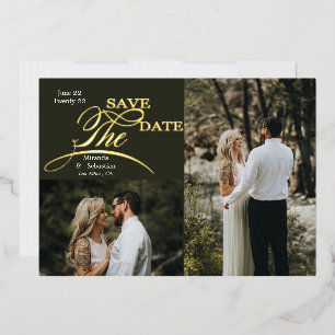 Spielende Typografie 2 - Foto Save the Date Folieneinladung