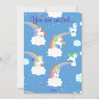 Spielende Unicorn Einladung
