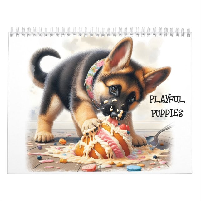 Spielende Welpen Zwölf Monate Kalender (Titelbild)