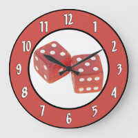 Spielende Würfel-Wanduhr