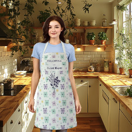 Spielender Bär mit Kräuterbär Silhouette - Küchen Schürze