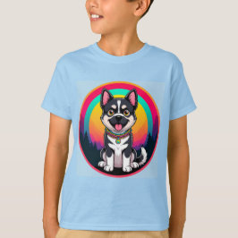 Spielender Cartoon Dog T-Shirt