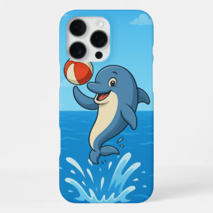 Spielender Cartoon Dolphin mit Beach Ball iPhone 16 Pro Max Hülle