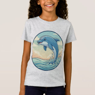 Spielender Delfin springt über die Wellen T-Shirt