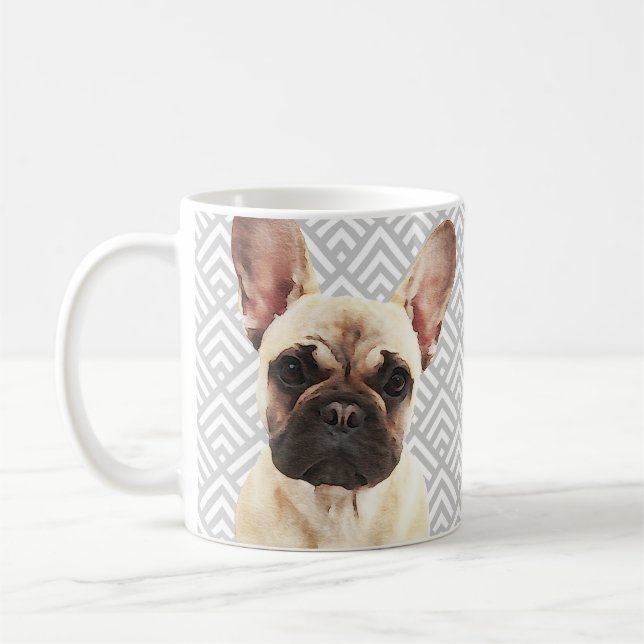 Spielender französischer Bulldog Kaffeetasse (Links)