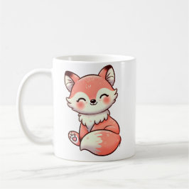 Spielender Fuchs mit Holzbaum Kaffeetasse