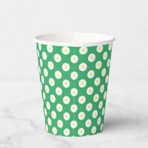 Spielender Green Cup mit gelben und weißen Polka-P Pappbecher