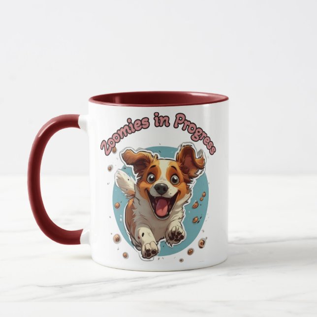 Spielender Hund Tasse (Links)