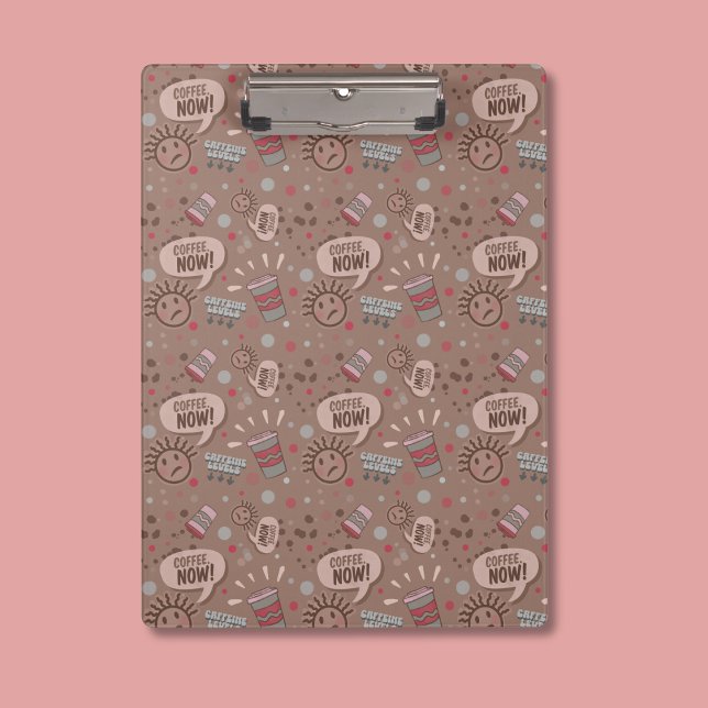 Spielender Kaffee jetzt Mocha Muster Klemmbrett (Von Creator hochgeladen)