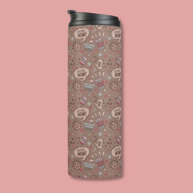 Spielender Kaffee jetzt Mocha Muster Thermosbecher (Von Creator hochgeladen)