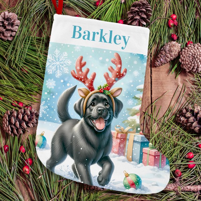 Spielender Labrador Retriever Niedlich Happy Puppy Kleiner Weihnachtsstrumpf (Von Creator hochgeladen)