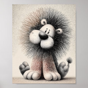 Spielender Löwe Tier Kinderzimmer Poster