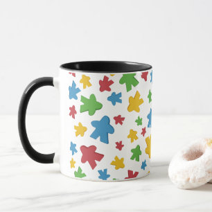 Spielender mehrfarbiger Meeple Gamer Tasse