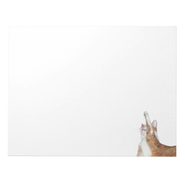 Spielender orangefarbener und weißer Tisch Notizblock (Vorderseite)