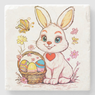 Spielender Osterhase Steinuntersetzer