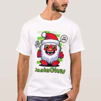Spielender Santa Claus Grafik T - Shirt, Holiday A T-Shirt
