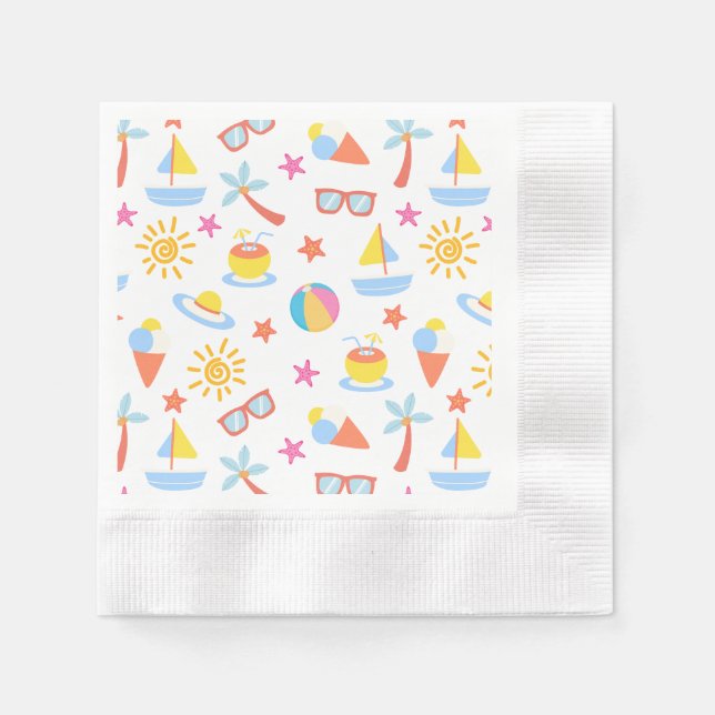 Spielender Sommer Serviette (Vorderseite)