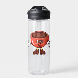 Spielender und lustiger Cartoon Coffee Cup Trinkflasche
